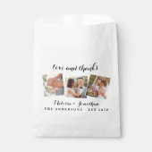 Liebe & Dank Elegant 3 Foto Braut Groom Wedding Geschenktütchen (Vorderseite)