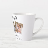 Liebe & Dank Elegant 3 Foto Braut Groom Wedding Milchtasse (Rechts)