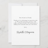 Liebe & Dank Elegant Hochzeit maßgeschneiderte Fot Dankeskarte (Rückseite)