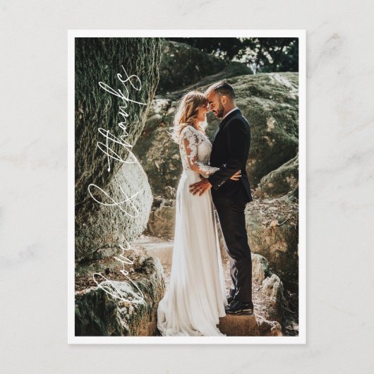 Liebe Dank Elegant Wedding Foto Vielen Dank Postkarte (Vorderseite)