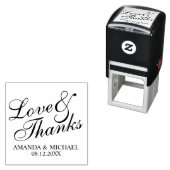 'Liebe & Dank' Elegant Wedding Gefallen Permastempel (Beispiel)