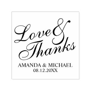 'Liebe & Dank' Elegant Wedding Gefallen Permastempel