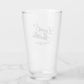 'Liebe & Dank' Elegante Script-Gastgeschenk Hochze Glas (Rückseite)