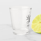 'Liebe & Dank' Elegante Script-Gastgeschenk Hochze Schnapsglas (Links)