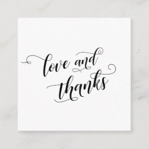 Liebe & Dank Elegante Typografie Hochzeitsgeschenk Begleitkarte
