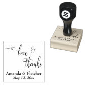 Liebe & Dank eleganter Script Typografie mit Detai Gummistempel (Stempel)