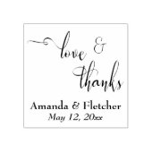 Liebe & Dank eleganter Script Typografie mit Detai Gummistempel (Prägung)