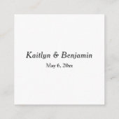 Liebe & Dank eleganter Typografie-Gastgeschenk Hoc Begleitkarte (Rückseite)