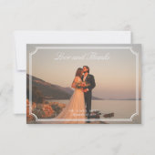 Liebe & Dank Elegantes Hochzeitsslima Foto Dankeskarte (Vorderseite)