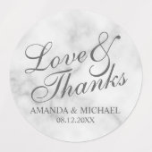 'Liebe & Dank' Elegantes Label für die Gastgeschen Etiketten (Design 2)