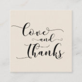 Liebe & Dank Elegantes Script Cream Gastgeschenk H Begleitkarte (Vorderseite)