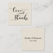 Liebe & Dank Elegantes Script Cream Gastgeschenk H Begleitkarte (Vorne/Hinten)