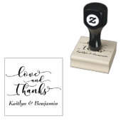 Liebe & Dank Elegantes Script mit Ihren Daten Gummistempel (Stempel)