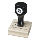 Liebe & Dank Elegantes Script mit Ihren Daten Gummistempel (Stempel)