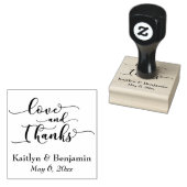 Liebe & Dank Elegantes Script mit Ihren Daten Gummistempel (Stempel)