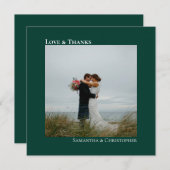 Liebe Dank Emerald Green Wedding Foto Vielen Dank Mitteilungskarte (Vorne/Hinten)