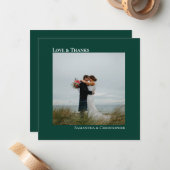 Liebe Dank Emerald Green Wedding Foto Vielen Dank Mitteilungskarte (Vorderseite/Rückseite Beispiel)
