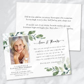 Liebe & Dank Eukalyptus Beerdigung Gedächtnisfeier Dankeskarte