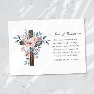 Liebe & Dank Eukalyptus Cross Beerdigung Gedenkstä Dankeskarte