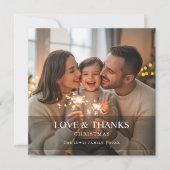 Liebe & Dank Familienurlaubskarte Feiertagskarte (Vorderseite)