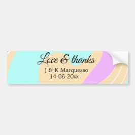 Liebe & Dank farbenfroher Marmorhochzeit Autoaufkleber