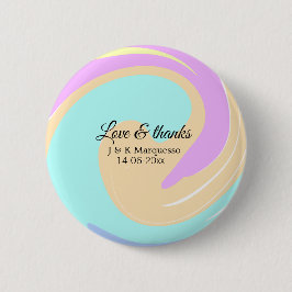 Liebe & Dank farbenfroher Marmorhochzeit Button