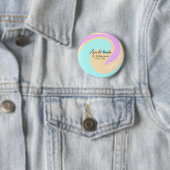 Liebe & Dank farbenfroher Marmorhochzeit Button (Beispiel)