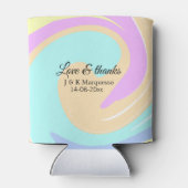 Liebe & Dank farbenfroher Marmorhochzeit Dosenkühler (Rückseite)