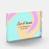 Liebe & Dank farbenfroher Marmorhochzeit Fotoblock (Links)