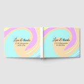 Liebe & Dank farbenfroher Marmorhochzeit Gästebuch (Voll)