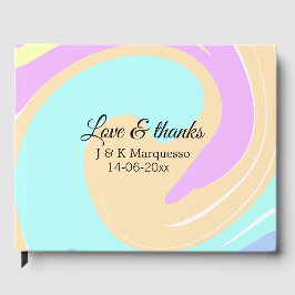 Liebe & Dank farbenfroher Marmorhochzeit Gästebuch