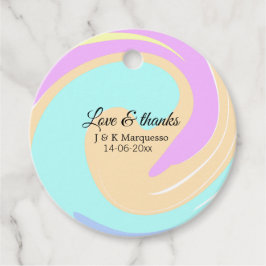 Liebe & Dank farbenfroher Marmorhochzeit Geschenkanhänger