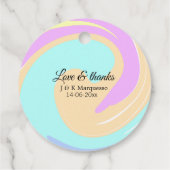 Liebe & Dank farbenfroher Marmorhochzeit Geschenkanhänger (Rückseite)