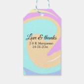 Liebe & Dank farbenfroher Marmorhochzeit Geschenkanhänger (Rückseite)