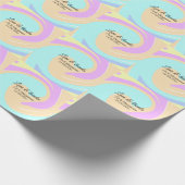 Liebe & Dank farbenfroher Marmorhochzeit Geschenkpapier (Ecke)