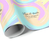 Liebe & Dank farbenfroher Marmorhochzeit Geschenkpapier (Rolleneckpunkt)