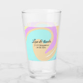 Liebe & Dank farbenfroher Marmorhochzeit Glas (Rückseite)