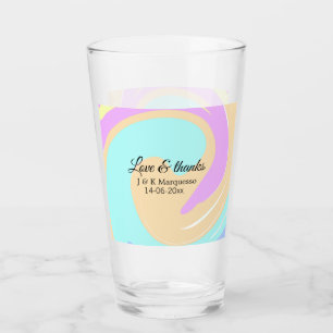 Liebe & Dank farbenfroher Marmorhochzeit Glas