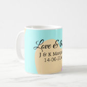 Liebe & Dank farbenfroher Marmorhochzeit Kaffeetasse (Vorderseite Links)