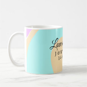 Liebe & Dank farbenfroher Marmorhochzeit Kaffeetasse