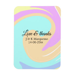 Liebe & Dank farbenfroher Marmorhochzeit Magnet