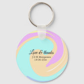 Liebe & Dank farbenfroher Marmorhochzeit Schlüsselanhänger (Rückseite)