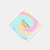 Liebe & Dank farbenfroher Marmorhochzeit Serviette (Ecke)