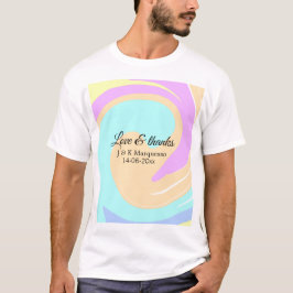 Liebe & Dank farbenfroher Marmorhochzeit T-Shirt