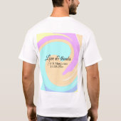 Liebe & Dank farbenfroher Marmorhochzeit T-Shirt (Rückseite)