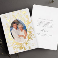 Liebe & Dank floral Gold Foil Danke Karte
