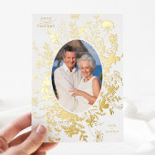 Liebe & Dank floral Gold Foil Danke Karte