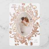 Liebe & Dank floral Rose Gold Foil Danke Karte (Vorderseite)