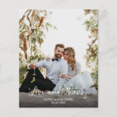 Liebe & Dank Foto Budget Hochzeit Vielen Dank Kart (Vorderseite)