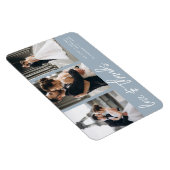 Liebe dank Foto Collage Handschrift Dusty Blue Magnet (Rechte Seite)